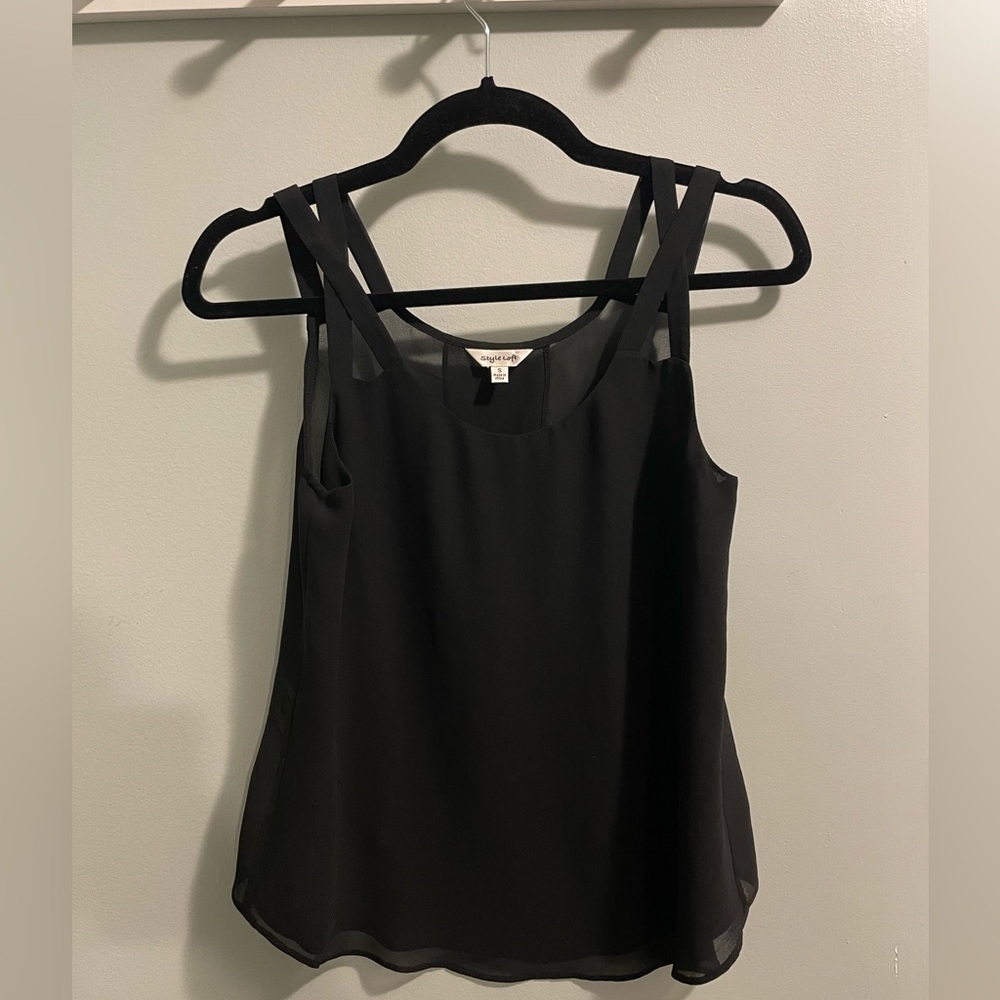 Open back silky sheer sleeveless top